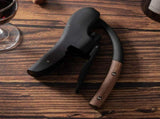 Wine Opener,Compact Vertical Corkscrew Wine Bottle Opener with Wood Handle and Built-in Foil V1192-AZ-W-15499