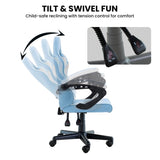 Sarantino Antre Kids Study Gaming Chair in Black and White Office Adjustable Height Chair CH-MLM-691-BUWH