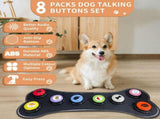 Dog Buttons for Communication, 8 Pcs Dog Talking Button Set, Speaking Button for Dogs with V1192-AZ-W-3045