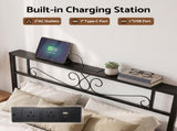 Artiss Double Bed Frame with Charging Station & Storage Drawers Metal MBED-D-MAX-D-BK-AB