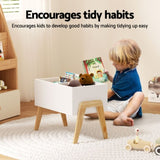 Keezi Kids Toy Box Chest Storage Bin Container Wooden Cabinet Clothes Book Organiser Bedroom FURNI-C-TOY-TABLE-WH
