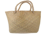Natural Khaki Seagrass Woven Basket, Stylish Home Decor with Handle 1Pc V1369-AZ3-W-17017