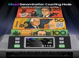 Mixed Denomination Money Counter with Counterfeit Detection, Touch Screen, and CIS/UV/MG/IR/MT, USD, V1181-OF010