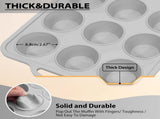 3Pcs Silicone Muffin Pan 6, 12 and 24 Cup with Metal Frame, Non Stick Jumbo Cupcake Pan with V1258-DP02-F-209