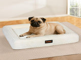 Pawz M Size Orthopedic Dog Bed with Corduroy Removable Cover Waterproof Washable Beige PT1276-M-WH