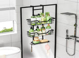 3 Tier Over the Door Shower Caddy, Hanging Shower Organizer with Hooks, No Drilling Hanging Shelves V1366-AZ2-W-23547