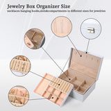 2-Tier Jewelry Box - With Removable Drawer & Lock - Large Storage Capacity for All Jewelry - Blue V1188-ZXY-131-388