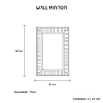 Wall Mirror MDF Silver Mirror Clear Image Rectangular Shape MRR-07 V43-MRR-07