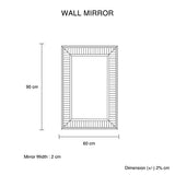 Wall Mirror MDF Silver Mirror Clear Image Rectangular Shape MRR-07 V43-MRR-07