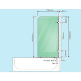 70cm Frameless Glass Bath Screen with Wall F-Bracket - Nickel V63-851511