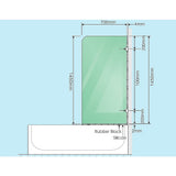 70cm Frameless Glass Bath Screen with U-Brackets - Nickel V63-851451