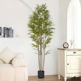 SOGA 240cm Lucky Bamboo Tree Bambusa Vulgaris Artificial Plant w/ 7 Branches Home Accent Decor APLANTFHZ24