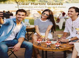 48PCS Martini Plastic Party Cups with Black Ribbons, Clear Martini Cups, Unique Cocktail V1369-AZ3-W-08637