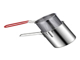 Stainless Steel Deep Fryer Pan Durable Portable Mini Long Handle Fryer Pan with Strainer for Home V1294-YM0901-3118230225111