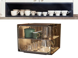 Cup Storage Rack Dustproof Stackable Plastic Clear Cup Organizer Box for Cabinet Desktop Medium V1294-YM0710-3117230285711