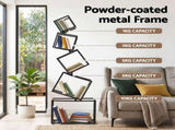 Artiss 5-Tier Bookshelf Metal Geometric Display Shelf Storage Organizer Black FUR-AA-DSHELF-5T-BK