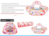 Red 3-in-1 Kids Play Tent Set - Foldable Indoor/Outdoor Tunnel and Ball Pit with Fence V888-ELOSUNG15036