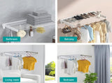 Alston Wall Mounted Drying Rack Black Clothes Airer Space Saver Folding Dryer Bearing Capacity 12KG V985-WMDRYINGRACKB