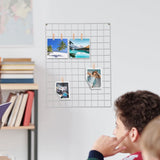 White Metal Wall Grid Set of 2 for Stylish Photo Display and Multi-Purpose Storage Organizer V1366-AZ2-W-17167