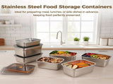 10PCS 316 Stainless Steel Food Storage with Lids, Stackable Airtight Food Storage V1369-AZ3-W-08736