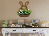 Darzheoy Bunny Basket Hanging Wall Pocket Spring Decor, Hand Woven Wicker Basket, Wicker V1189-WXFWAL-20260326-02677