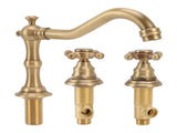 Double Handle Faucet Copper Leakproof Corrosion Resistant Beautiful G1/2 Thread Three Hole Bathroom V1294-YM0715-3112220048611