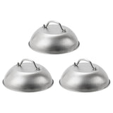 3X Griddle Accessories Heavy Duty 9in Wide Smashed Burger Melting Cheese Dome Cover Stainless Steel V1369-AZ3-W-11334