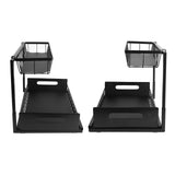 Under Sink Organizer L Shape 2 Tier Slide Out Sink Shelf for Under Kitchen Bathroom Sink Organizers V1294-YM0703-3117230031311