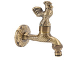 Antique Carved Faucet Bronze Copper Carp Retro Anti Rust Outdoor Garden Tap for Toilet G1/2in V1294-YM0717-3112220066812