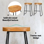 Artiss 4x Bar Stools Tractor Seat 65cm Wooden BA-TW-9090-H65-NTX4