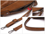 Brown Fashion Large Capacity Handbag - European & American Casual Crossbody Bag, Solid Color Zipper V888-ELOSUNG38380