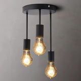 Retro Ceiling Light, 3 Sockets For E27 Bulbs, Industrial Pendant Lamp Metal Retro Vintage Pendant V1188-MS-227-0591