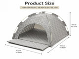 Grey 48x42x40cm Summer Pet Cooling Tent Bed - Semi Enclosed Cat Dog House with Waterproof Oxford V888-ELOSUNG56061-2