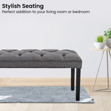 Cate Button-Tufted Upholstered Bench by Sarantino - Dark Grey BCH-438-DGY