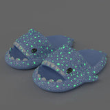 Ladies Shark Slippers Glowing Glitter Slippers Quick-Dry Slippers Non-Slip EVA - Black - Size 40 V1102-959-84658-BLK-40