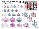 62-Piece Hand-Painted Christmas Ball Ornament Set with Assorted Shapes and Textures for Holiday Tree V1341-ZY-2DTQTSTP-C