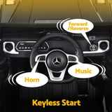 Kids Ride On Car Licensed Mercedes-Benz G500 Electric Toys Horn Remote 12V Black RCAR-G500-LS-BK