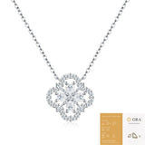 Elegant Four-Leaf Clover Moissanite Pendant Necklace in Sterling Silver Dazzling 37-Stone Sparkle V1341-ZY-8ZFAER89-MOISSANITE-PREMIUMS925