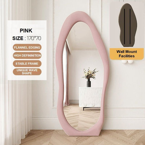 1.7m Standing Maiden Mirror Full Length Aesthetic Full Size Floor Mirror Bedroom Creative Modern V255-FBMI-CL-PINK_170