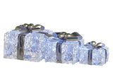 Christabelle Set of 3 Christmas Gift Boxes Display With Lights Jewelled Wire and Silver Bows 112_MHA520