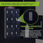 12-Door Locker for Office Gym Shed School Home Storage - Padlock-operated V63-839101