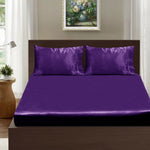 Ramesses Casablanca Satin Fitted Sheet Combo Set Violet King V442-KIT-FITTEDSS-CASABLANCASATIN-VIOLET-KI