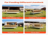 Livestock Hay Feeder, 2 in 1 Grain & Hay Feeder, 300L Capacity, 147 cm Long Goat Pasture Feeding V952-SCWSQEHYLSWS4S2F8001V0