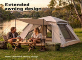 Weisshorn Camping Tent Family Shelter 210D Oxford Fabric Awning 210cm Khaki XFEL-TENT-CANOPY-BE