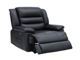 Artiss Manual Recliner Chair Leather Reclining Sofa with 16color Led Black RECLINER-A8-LED-BK-AB