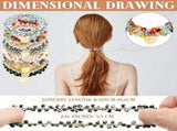 Crystal Hair Ties, Elastic Crystal Pearls Hair Rope Ponytail Hair Holders Head Bands Ropes Hair V1192-AZ-W-20433