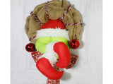Christmas Thief Stolen Burlap Wreath Garland Home Ornament Party Decoration-40*50cm V1263-JX-1021