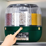 rotating storage container, large capacity grain storage, food storage box, sealed food container, V1102-122-10807-WHT-12L