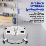 Alston 16.5 Inch High-Pressure Surface Cleaner Concrete Cleaner Driveway Cleaner 4000PSI-Stainless V985-SURFACECLEANER