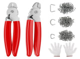 Straight Hog Ring Pliers, Dual Pliers Design, Added Hand Protection for Auto Upholstery And Pet Cage V1366-AZ2-W-15584